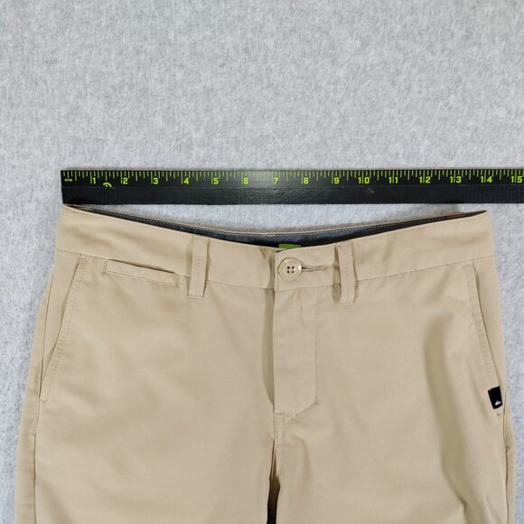 QuickSilver Amphibian Shorts Size 27 Beige Tan 10in Inseam Stretch Beach Board - Picture 8 of 13